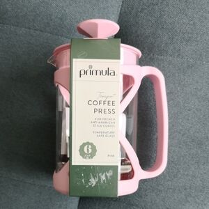New w Tags Primula Glass Coffee Press French or American Style Coffee Pink 6 Cup